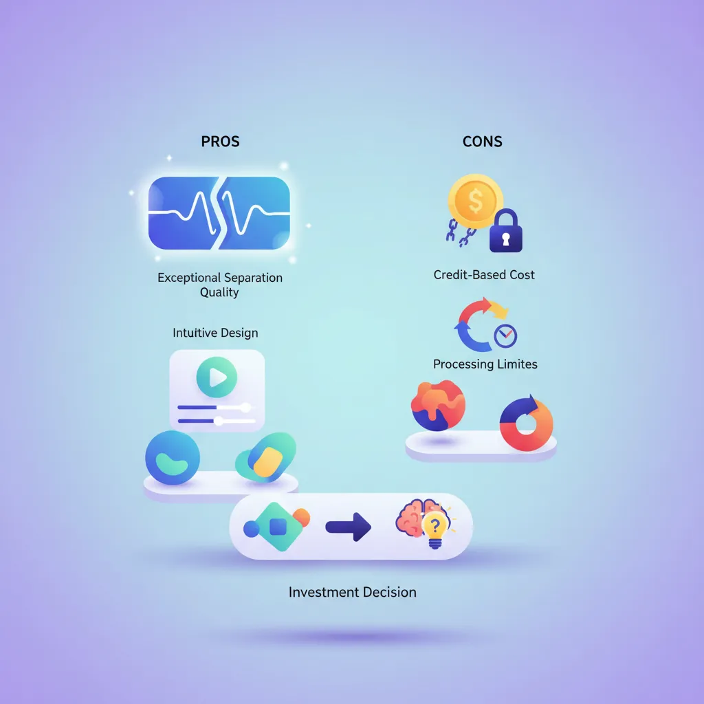 What are the Main Pros and Cons of Using Lalal.ai?